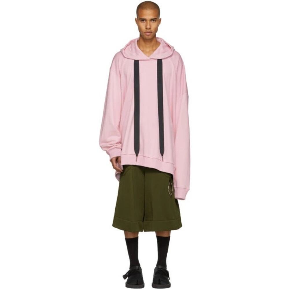 Marques Almeida Pink Oversized ZipUp Heavyweight Hoodie Sz M